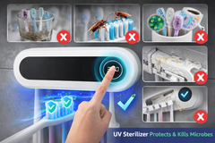 UV Toothbrush Sterilizer Wall Mount Smart Toothpaste Dispenser