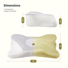 Cervical Neck Pillow, Cooling Ergonomic Memory Foam Pillows Dual Height Orthopedic Support Contour Pillow For Side