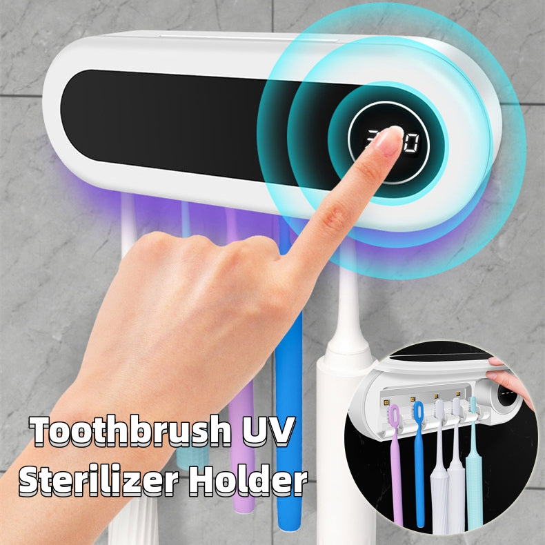 UV Toothbrush Sterilizer Wall Mount Smart Toothpaste Dispenser