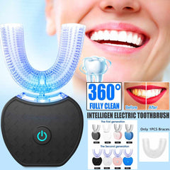 360° U-Type Smart Toothbrush with Blue Light Whitening